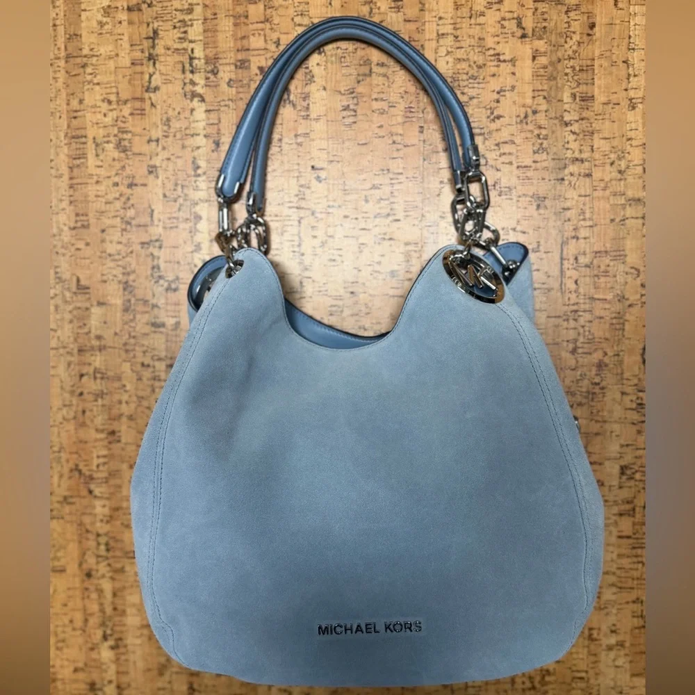Michael Kors Lillie Soft Blue Hobo Bag - Picture 1 of 10